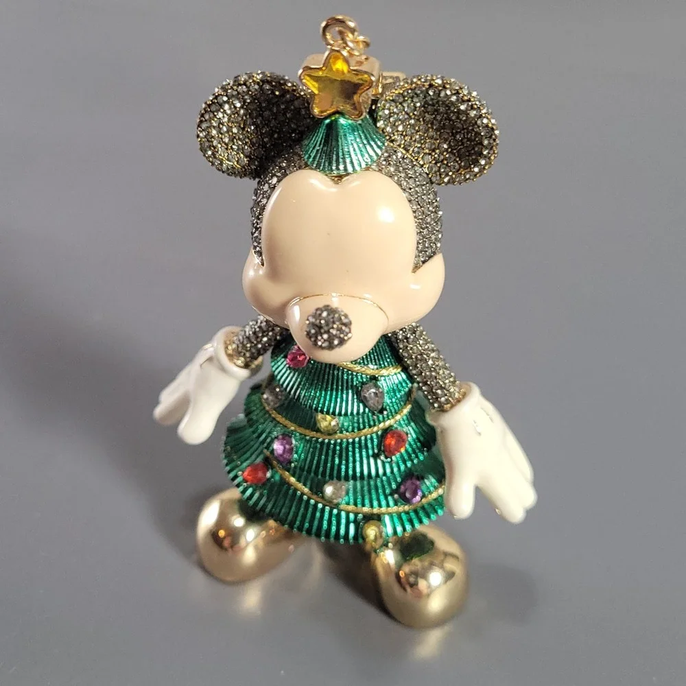 RARE BaubleBar Bag Charm Disney Mickey Mouse Christmas Tree Crystal Holiday